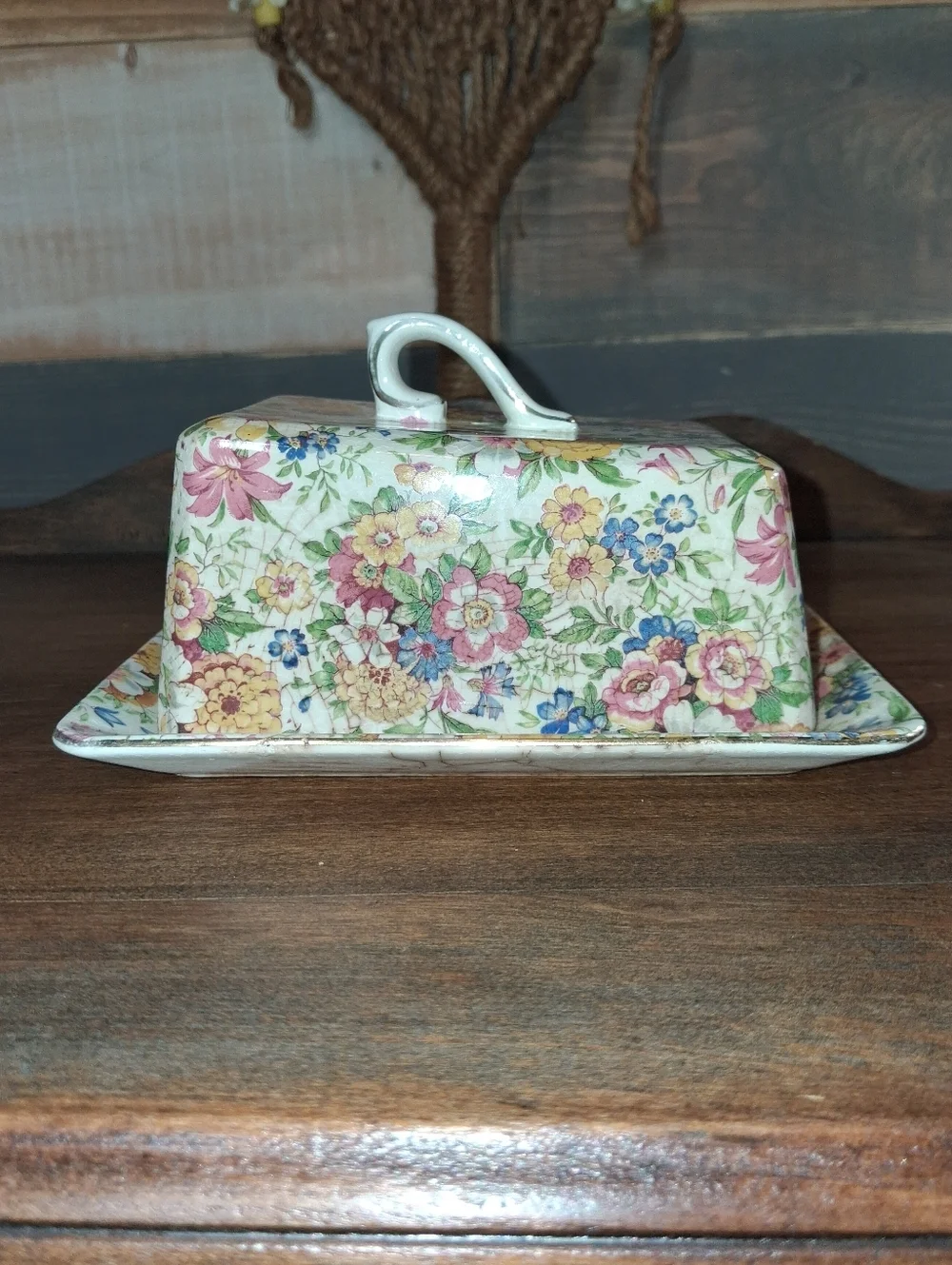 Lord Nelson Ware Chintzware Cheese Wedge Dish Butter Dish